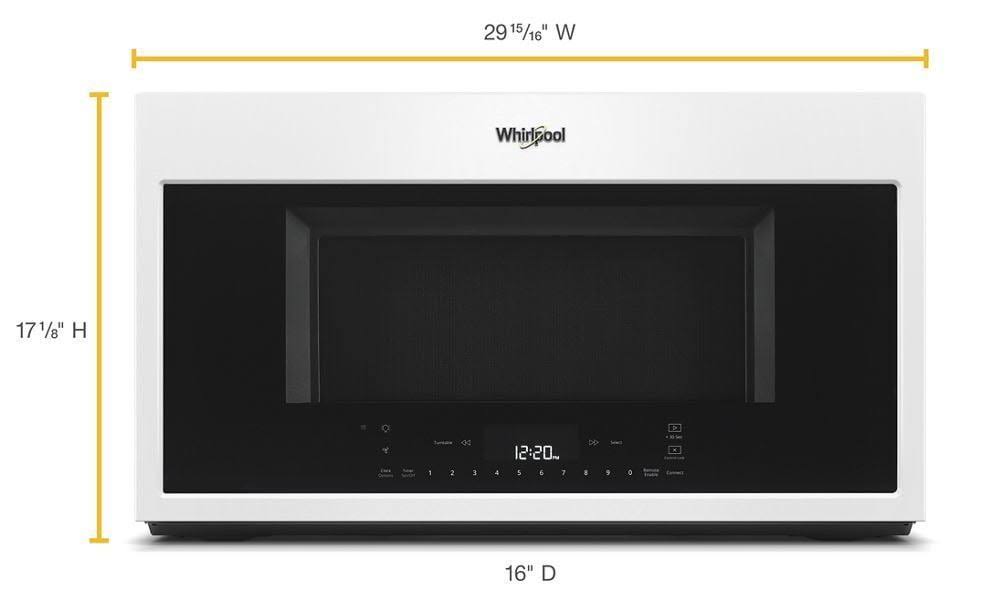Whirlpool WMH78019HW 1100W Built-In Convection Microwave Hood Combo – 1.9 cu ft – White - Image 7