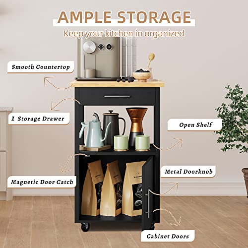 Shintenchi Kitchen Island Cart with Storage,Rolling Side Table on Wheels with Large Worktop, Cabinet,Towel Rack and Drawers for Kitchen,Dinning Room, White - Image 53