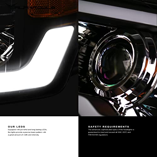 Alpha Owls 8710401 Crystal Headlights With Switchback Sequential LED Light Bar & Startup Light – Black Amber Fits 2009-2018 Dodge Ram 1500 2500 3500/2019-2023 Classic Halogen Models - Image 7