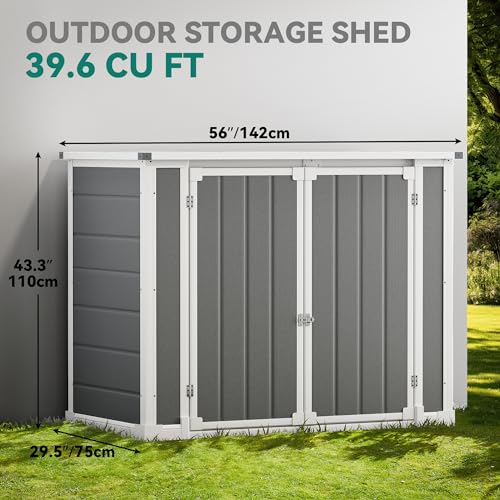 DWVO 5x3ft Resin Outdoor Storage Shed with Floor, Waterproof Lockable Storage Shed with Window, Plastic Outside Tool Storage for Garden, Backyard, Patio, Lawn, Gray - Image 24